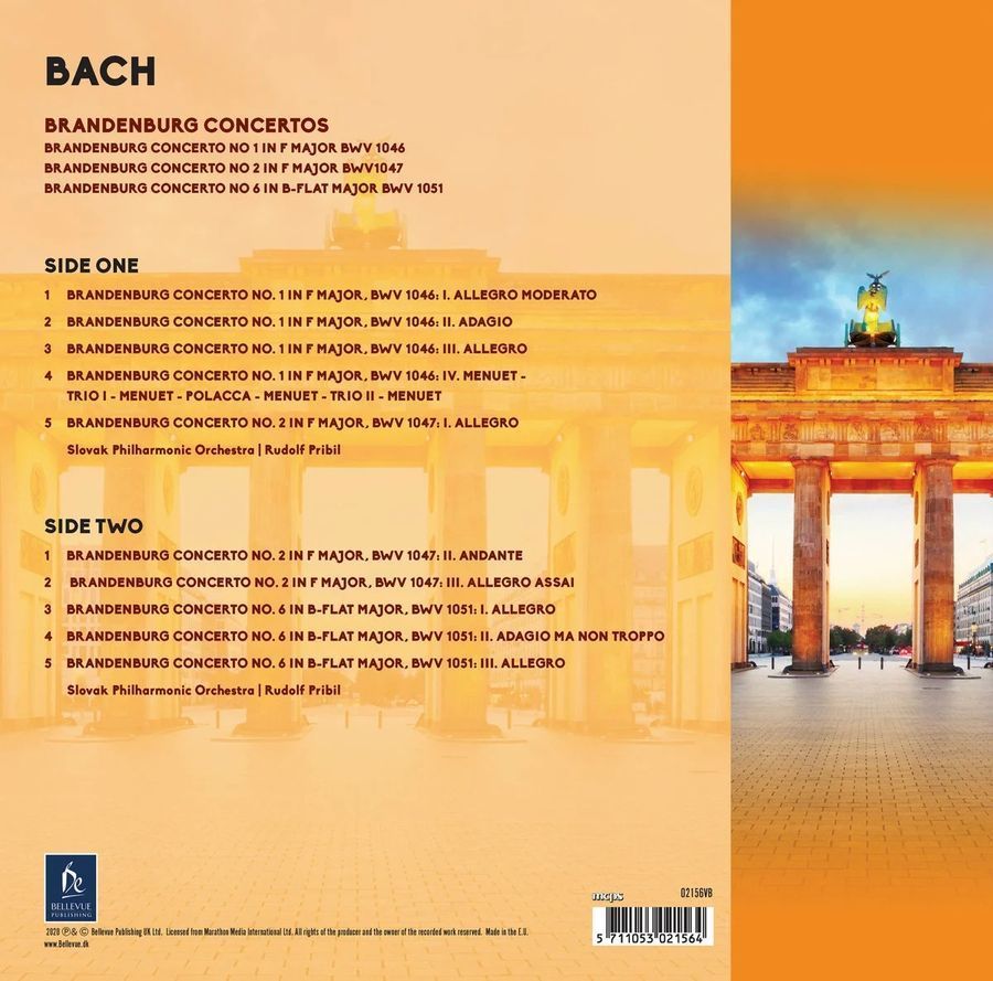Виниловая пластинка Slovak Philharmonic Orchestra - Bach - Brandenburg Concertos Основное Фото №2