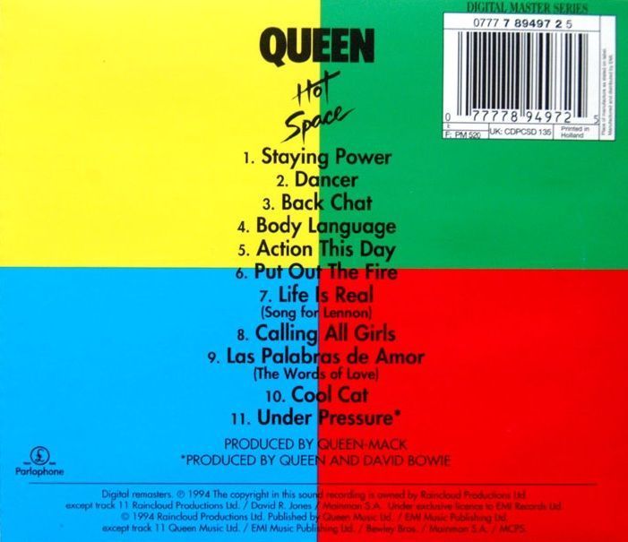 Музичний CD диск Queen - Hot Space ліцензійний Основне Фото №2