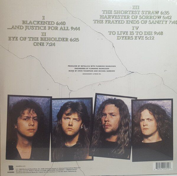 Виниловая пластинка Metallica &lrm;- And Justice For All (2LP) Основное Фото №2
