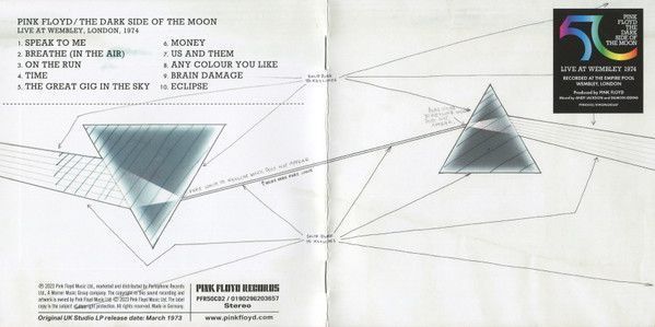 Музыкальный CD диск Pink Floyd - The Dark Side Of The Moon Live At Wembley 1974 (Remaster 2023) фирменный Основное Фото №6