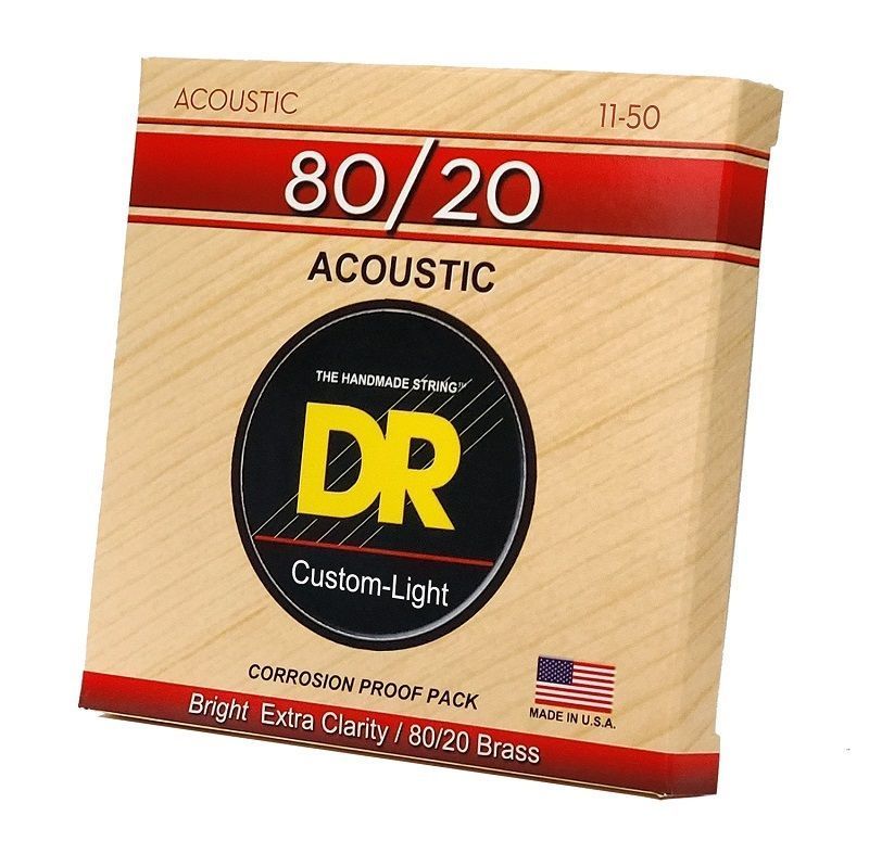Струни для акустичної гітари DR Hi-Beam Acoustc 80/20, Custom Light 11-50 Основне Фото №2