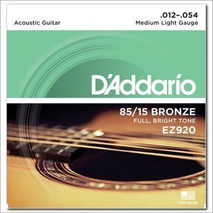 Струны акустика D`Addario Bronze 12-54 Medium Light Основное Фото №1