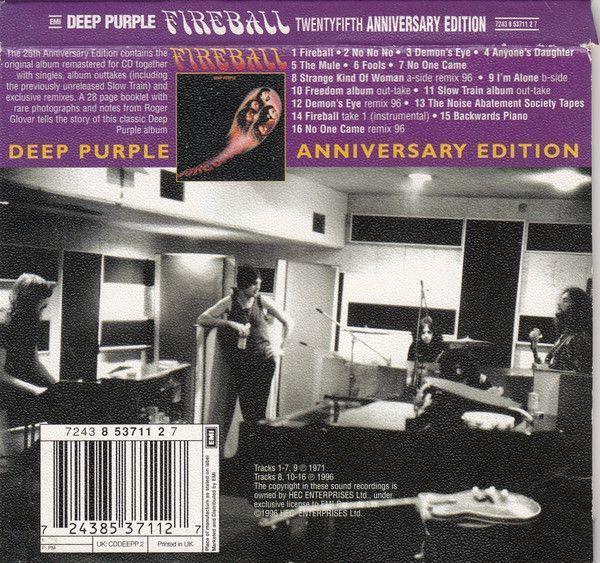Музыкальный CD диск Deep Purple &ndash; Fireball (25th Anniversary Edition) фирменный Основное Фото №2