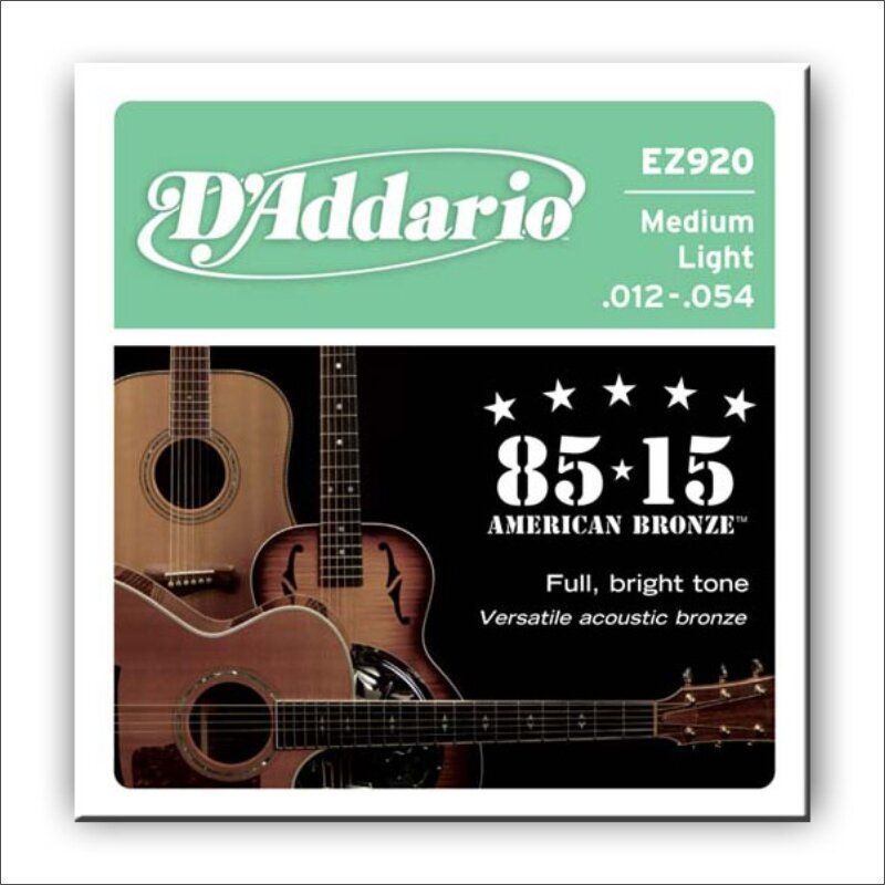 Струны акустика D`Addario Bronze 12-54 Medium Light Основное Фото №2