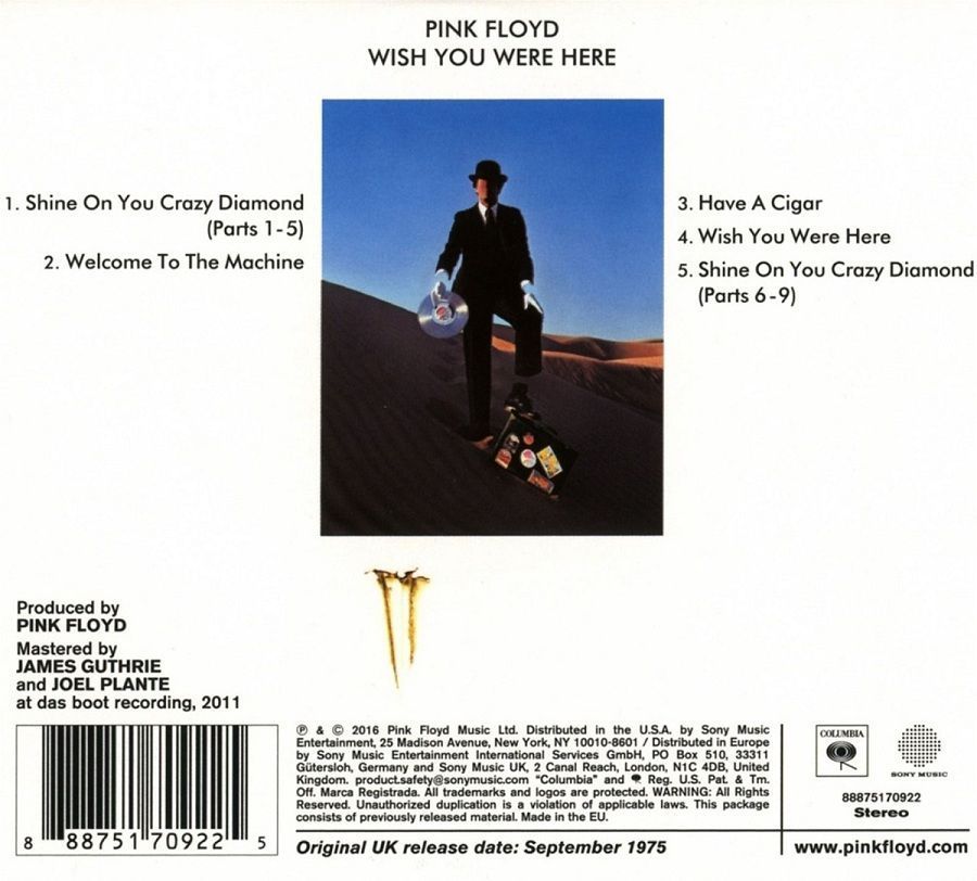 Музичний CD диск Pink Floyd - Wish You Were Here фірмовий Основне Фото №2