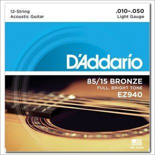 Струны акустика D`Addario Bronze 10-50 Medium 12 струн Основное Фото №1