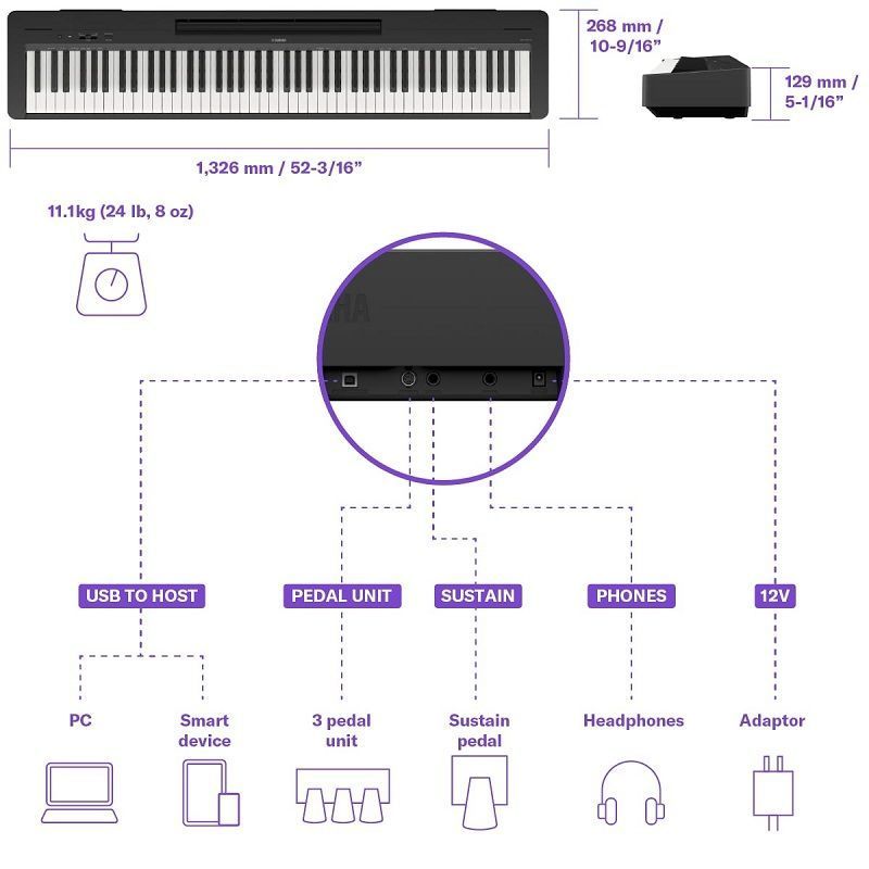 Цифровое пианино Yamaha P-145B Основное Фото №6